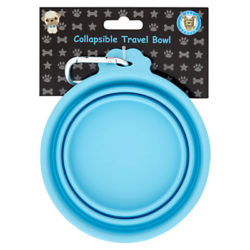 Pet London Dog Travel Bowl, Large, Blue